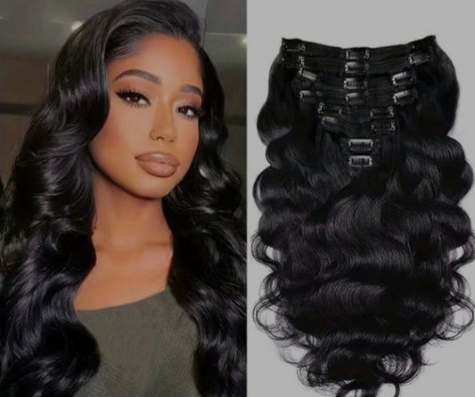 Black Body Wave Clip In Extensions