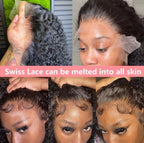 22In Brazilian Hair Water Wave Glueless Wig-13x4 Full Frontal Lace Wig