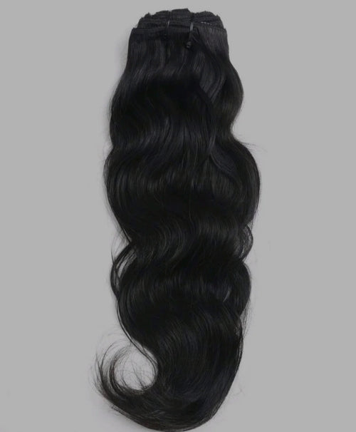 10pcs Natural Wave Black Clip in Hair Extensions